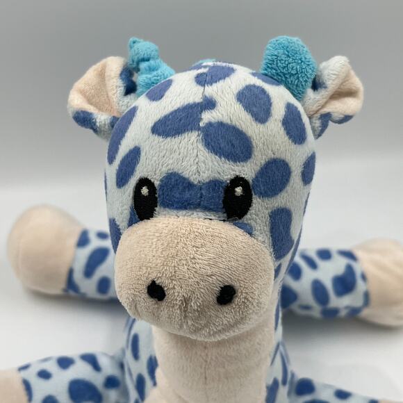 Beverly Hills Teddy Bear Gitzy Blue Cream Giraffe Plush Lovey 10” Rattle - Picture 2 of 10